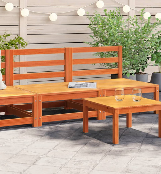 Gartensofas ohne Armlehnen 2 Stk. Wachsbraun Massivholz Kiefer