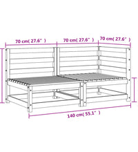 Gartensofa 2-Sitzer Wachsbraun Massivholz Kiefer