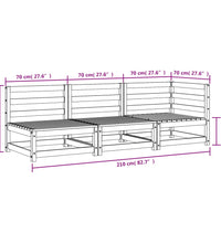 Gartensofa 3-Sitzer Massivholz Kiefer