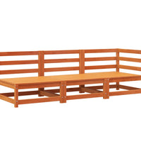 Gartensofa 3-Sitzer Wachsbraun Massivholz Kiefer