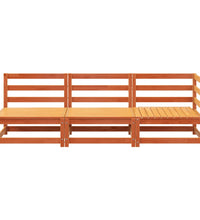 Gartensofa 3-Sitzer Wachsbraun Massivholz Kiefer