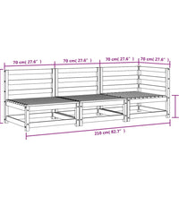 Gartensofa 3-Sitzer Wachsbraun Massivholz Kiefer