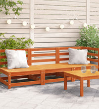 Gartensofa 3-Sitzer Wachsbraun Massivholz Kiefer