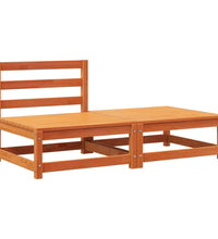 Gartensofa ohne Armlehnen mit Fußhocker Wachsbraun Kiefernholz