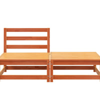 Gartensofa ohne Armlehnen mit Fußhocker Wachsbraun Kiefernholz