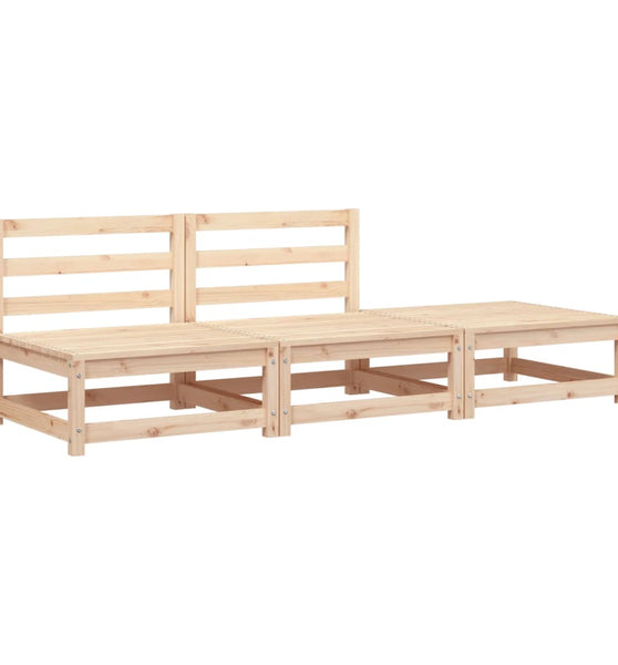 Gartensofa ohne Armlehnen mit Fußhocker Massivholz Kiefer