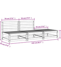 Gartensofa ohne Armlehnen mit Fußhocker Massivholz Kiefer