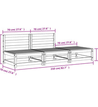 Gartensofa ohne Armlehnen mit Fußhocker Wachsbraun Kiefernholz