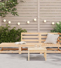 Gartensofa mit Fußhocker 2-Sitzer Massivholz Kiefer