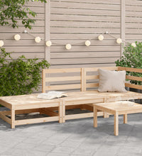 Gartensofa mit Fußhocker 2-Sitzer Massivholz Kiefer