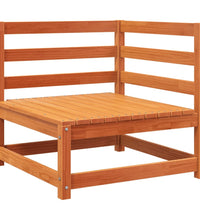 Gartensofa mit Fußhocker 2-Sitzer Wachsbraun Massivholz Kiefer