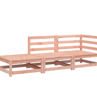 Gartensofa mit Hocker 2-Sitzer Massivholz Douglasie