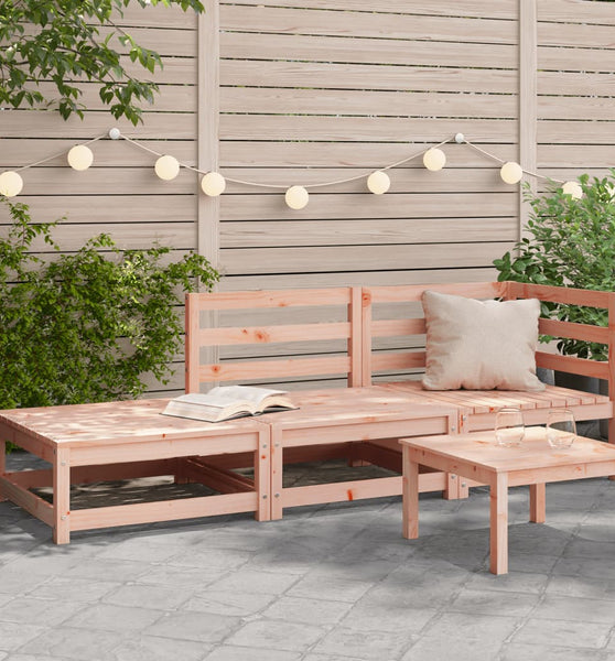 Gartensofa mit Hocker 2-Sitzer Massivholz Douglasie