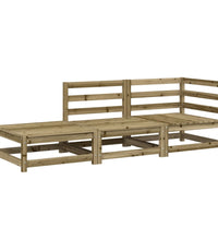 Gartensofa mit Hocker 2-Sitzer Kiefernholz Imprägniert