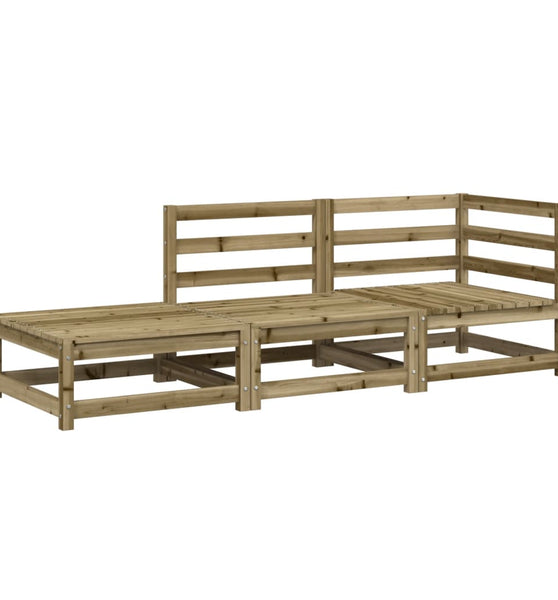 Gartensofa mit Hocker 2-Sitzer Kiefernholz Imprägniert