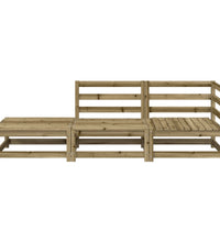 Gartensofa mit Hocker 2-Sitzer Kiefernholz Imprägniert