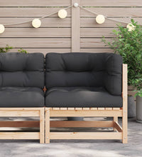 Garten-Ecksofa mit Kissen Massivholz Kiefer