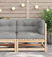 Garten-Ecksofa mit Kissen Massivholz Kiefer