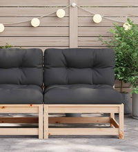 Gartensofa ohne Armlehnen mit Kissen Massivholz Kiefer