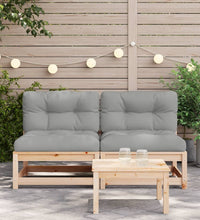 Gartensofas ohne Armlehnen mit Kissen 2 Stk. Massivholz Kiefer