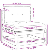 Gartensofas ohne Armlehnen mit Kissen 2 Stk. Massivholz Kiefer