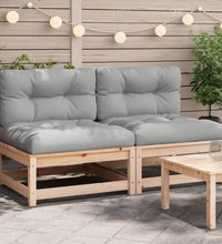 Gartensofas ohne Armlehnen mit Kissen 2 Stk. Massivholz Kiefer