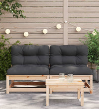 Gartensofas ohne Armlehnen mit Kissen 2 Stk. Massivholz Kiefer