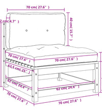 Gartensofas ohne Armlehnen mit Kissen 2 Stk. Douglasienholz