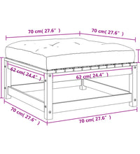 Gartenhocker mit Kissen Massivholz Douglasie