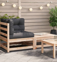 Garten-Ecksofa mit Kissen und Hocker