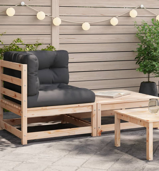 Garten-Ecksofa mit Kissen und Hocker