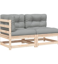 Gartensofa mit Kissen 2-Sitzer Massivholz Kiefer