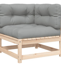 Gartensofa mit Kissen 2-Sitzer Massivholz Kiefer