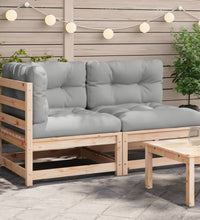 Gartensofa mit Kissen 2-Sitzer Massivholz Kiefer