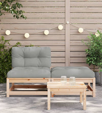 Gartensofa ohne Armlehnen mit Kissen und Hocker