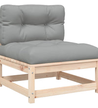 Gartensofa ohne Armlehnen mit Kissen und Hocker