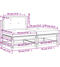 Gartensofa ohne Armlehnen mit Kissen und Hocker