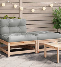 Gartensofa ohne Armlehnen mit Kissen und Hocker