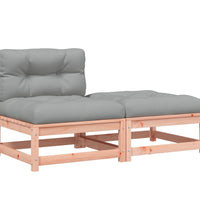 Gartensofa ohne Armlehnen mit Kissen und Hocker