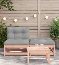 Gartensofa ohne Armlehnen mit Kissen und Hocker