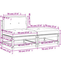 Gartensofa ohne Armlehnen mit Kissen und Hocker