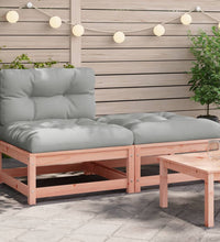 Gartensofa ohne Armlehnen mit Kissen und Hocker