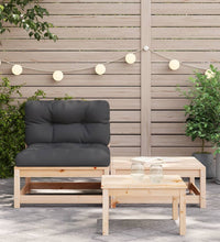 Gartensofa ohne Armlehnen mit Kissen und Hocker