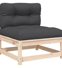 Gartensofa ohne Armlehnen mit Kissen und Hocker