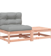 Gartensofa ohne Armlehnen mit Kissen und Hocker