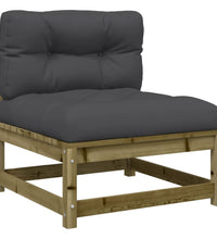 Gartensofa ohne Armlehnen mit Kissen und Hocker