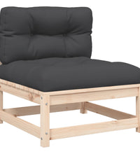 Gartensofa ohne Armlehnen mit Kissen und Hockern