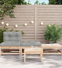 Gartensofa ohne Armlehnen mit Kissen und Hockern