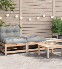 Gartensofa ohne Armlehnen mit Kissen und Hockern