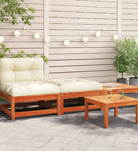 Gartensofa ohne Armlehnen mit Kissen und Hockern